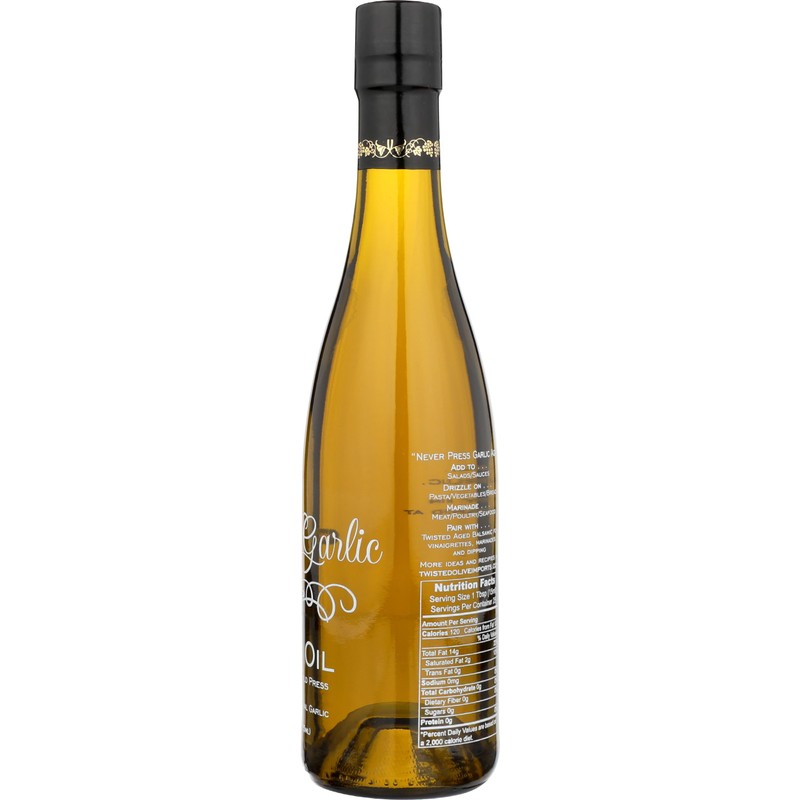 TWISTED OLIVE IMPORTS Garlic Extra Virgin Olive Oil, 375 ML