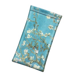 FINTIE Soft Eyeglasses Case with Cleaning Cloth, Portable Squeeze Top Vegan Leather Glasses Pouch, Sunglasses Eyewear Bag, Blossom