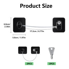 Arvoni 2 Stück Kühlschrank Schloss mit Klebstoff, Kindersicherung Fenster, Kühlschrankschloss ohne Bohren mit 2 Schlüsseln, Sicherheitsverschluss für Gefrierschrank, Kühlschrank Schloss, Fenster