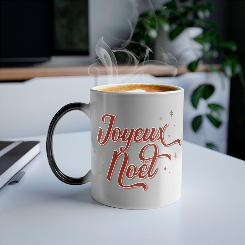 Thermoreagierende Tasse Magische Tasse – Frohe Weihnachten Winter Geschenk Weihnachtsmann