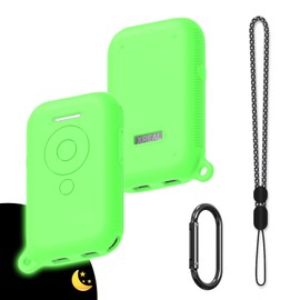TOLUOHU Case Cover Compatible with XREAL Beam，Soft Silicone case for XREAL Beam, Shockproof Anti-Scratch Protective Cover for XREAL Air Companion with Carabiner & Lanyard (Glow Green)