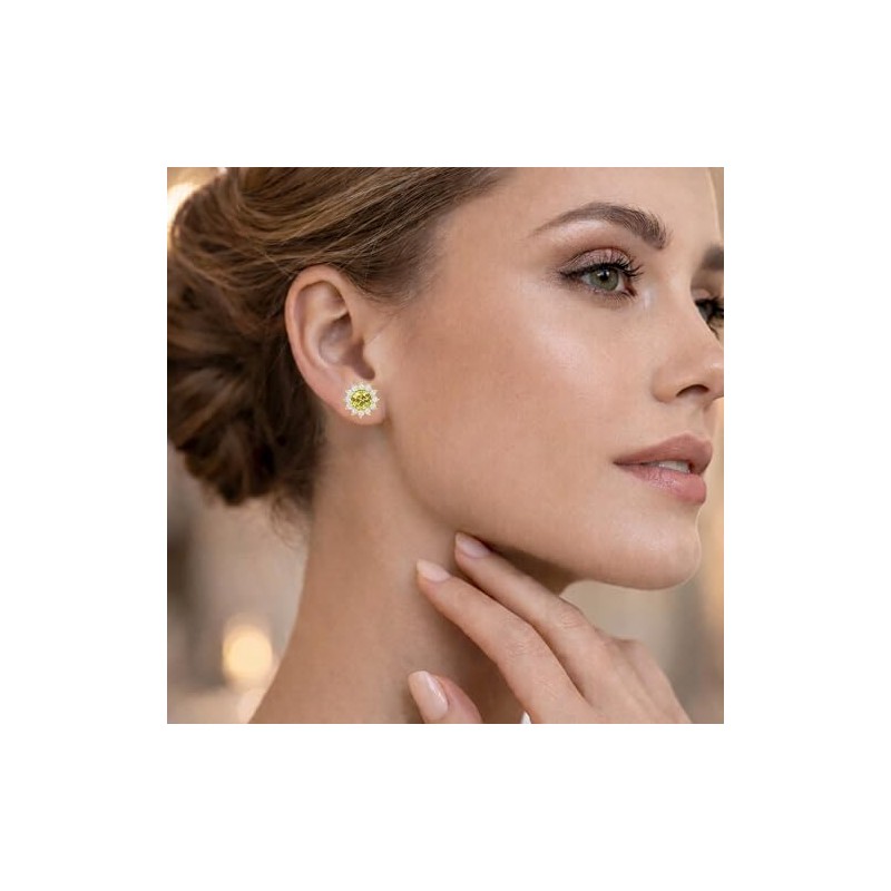 Aretes Flor de Moissanita para Mujer | Plata .925 Bañados