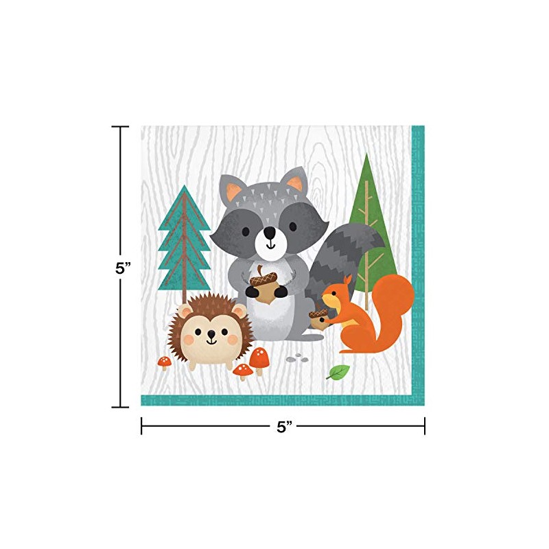 Creative Converting 343946 Forest Friends Beverage Napkins, 16pcs