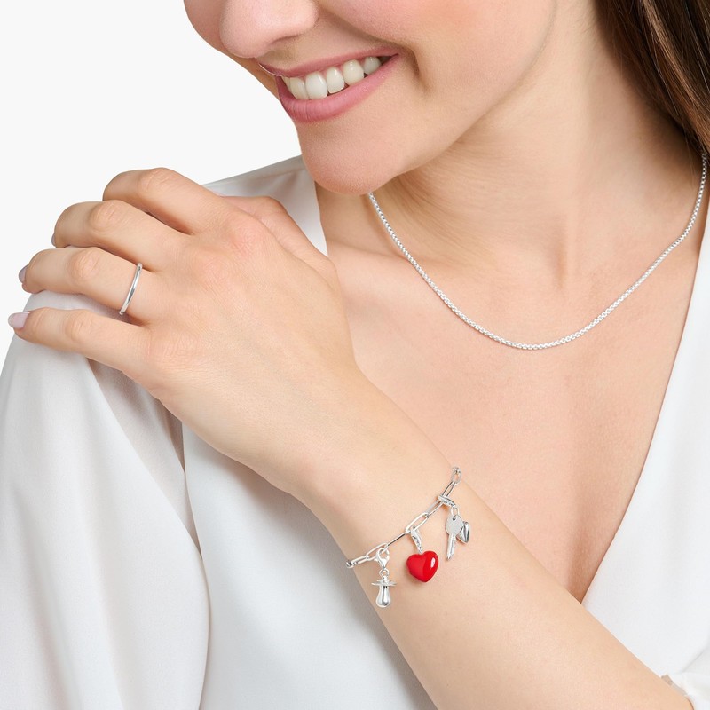 THOMAS SABO Women's Charm Club, Sterling Silver, No Gemstone