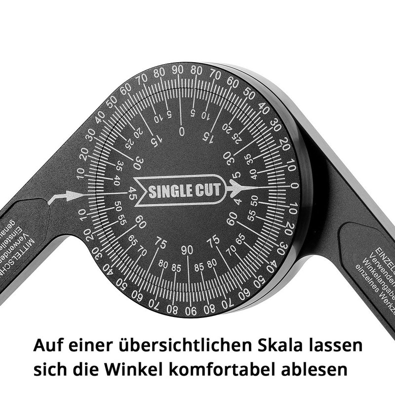 STAHLWERK Protractor 360° Aluminium Mitre Protractor | Angle Measuring Device