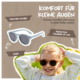 Maesy Faela Children's Sunglasses for 3-6 Years - UV400 Polarised Protection - Flexible and Flexible Frame - Safe and Comfortable Children's Sunglasses for Toddlers and Three Cheese Highs, blue