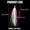 OROOTL Fishing Bucktail Teaser Hooks, 10pcs Saltwater Fishing Jigs Teaser