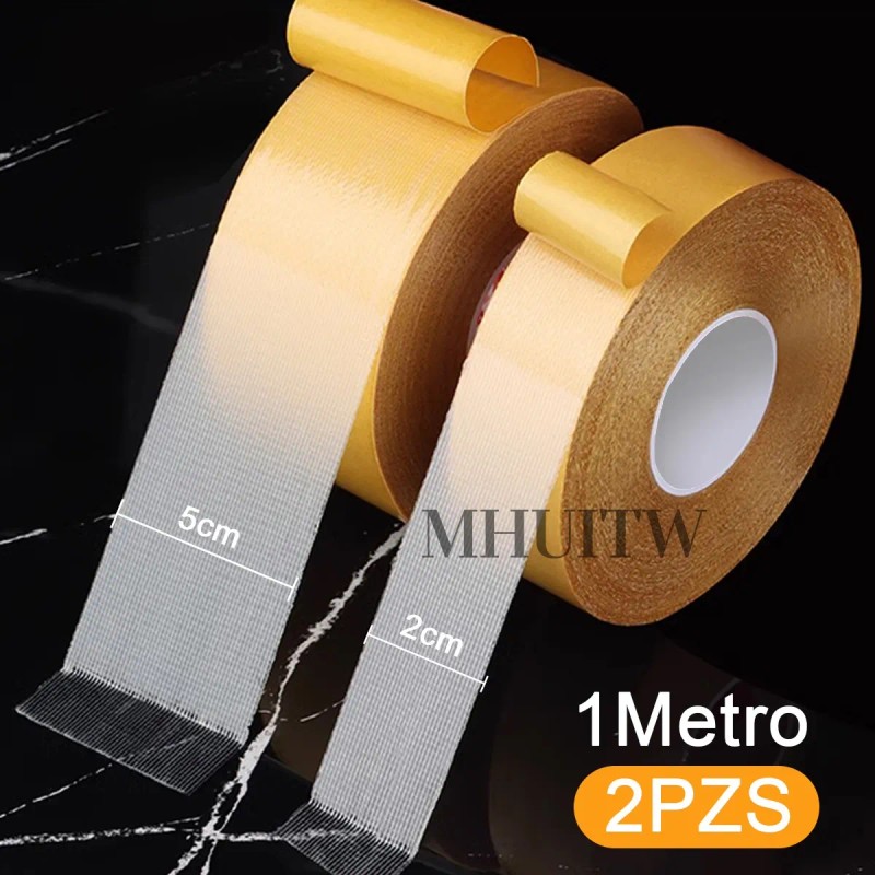 2pzs Cintas Doble Cara Extrafuerte De Tela 10m,ancho 2cm+5cm Amarillo