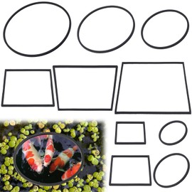 Deozu 10 Pcs Fish Feeding Rings Set, Round Square Floating Aquarium Plant Corral, Fish Feeder Rings, Floating Plant Ring Accessories for Fish Tank, Aquarium, Betta (Black)