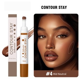 Contour Stay Stick – Long-Lasting Waterproof Liquid Cream Bronzer, Blendable Buildable Makeup for Sculpted Cheekbones & Defined Features, 10ml (#4 Mid Neutral)