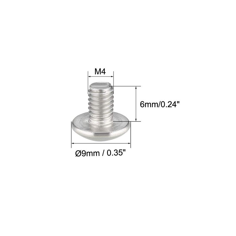 sourcing map Machine Screws, M4x6mm Phillips Screw, 304 Stainless Steel,
