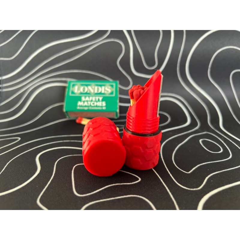 MatchCap Waterproof Match Case and Striker, Match Box, Waterproof Container