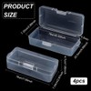 BENECREAT 4 Packs Rectangle Plastic Container Box, 18x7.5x4.7cm Clear Storage