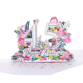 iGifts And Cards Happy 45th Milestone Anniversary 3D Pop Up Greeting Card - Perfect Couple, Elegant Wedding, Marriage, Romantic, Being Together, Sapphire Congratulations, Lovebirds