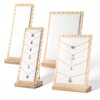 Xosjska 4 Pcs Bamboo Necklace Display Stand Bamboo Panel Jewelry