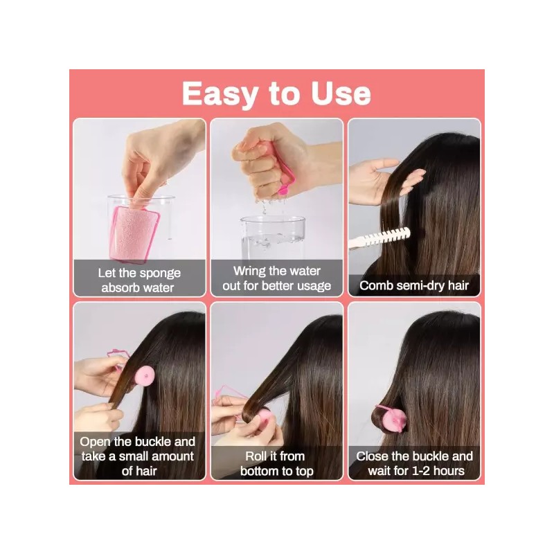 MAQIHAN 24PCS 폼 헤어 롤러 - 1.89인치 대형 스펀지 롤러로