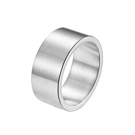 HIJONES Men's Women's Stainless Steel Wide Band Thumb Ring Tube Cut Plain Flat Rings Comfort Fit, Metal, No Gemstone