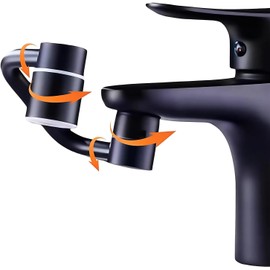Extensor de llave giratorio de 1080°, aireador de llave de 360°, 2 modos de pulverización, materiales de latón, extensor de llave para fregadero de cocina y fregadero de baño, aireador para llave de