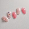 Fleur Handmade Nail Tips Fresh Flower Nails - Almond Short
