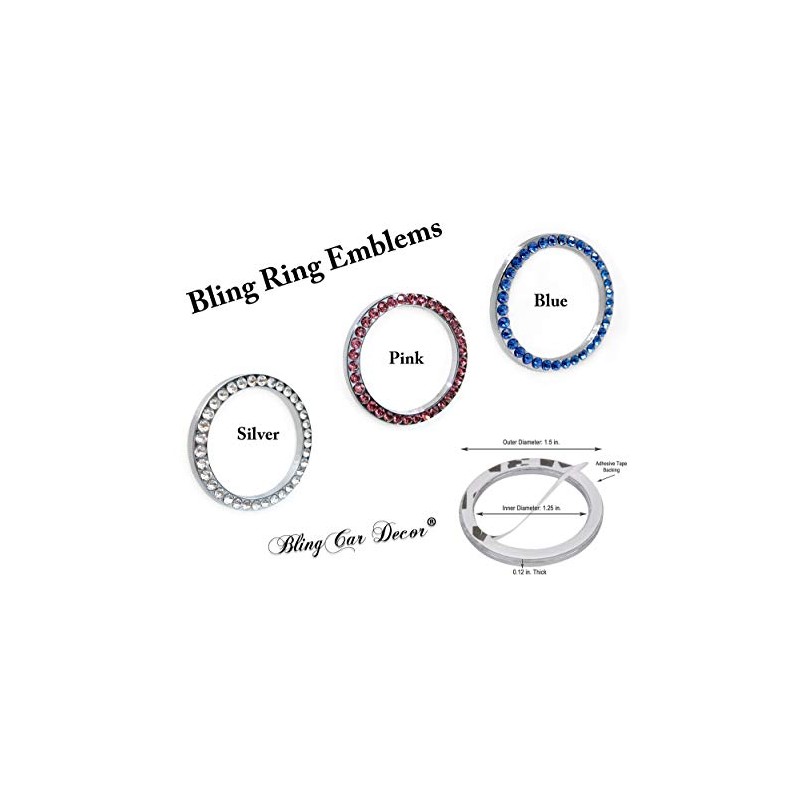 Bling Car Decor Crystal Rhinestone Car Bling Ring Emblem Sticker,