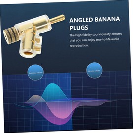 SHINEOFI 2pcs Solderless Angled Banana Plug Connectors for Speaker Wire Gold Plated Audio Adapter Secure Connection for Amplifiers and Home Theater Systems