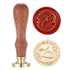 Yoption Handwritten Letter E Wax Seal Stamp, Vintage Initial Alphabet with Olive Branch Sealing Wax Stamp