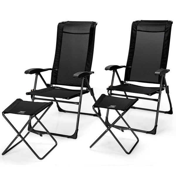 Giantex Giantex 4 Pcs Folding Patio Chairs Set 2 Pack