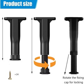 Height Bed Support Legs, Adjustable Bed Frame Support Legs Replacement, Slat Support Frame Center Support (4PC) (9-16 CM)