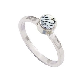 JEWELSTREZORO Dendrit-Opal Edelstein 925 Sterling Silber Band Ring Herren & Damen Geschenkartikel Handgefertigter Schmuck TSR373CI_26 (72 (22.9))