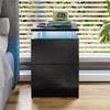 15" Black Nightstand Set of 2 with LED Lights, Modern