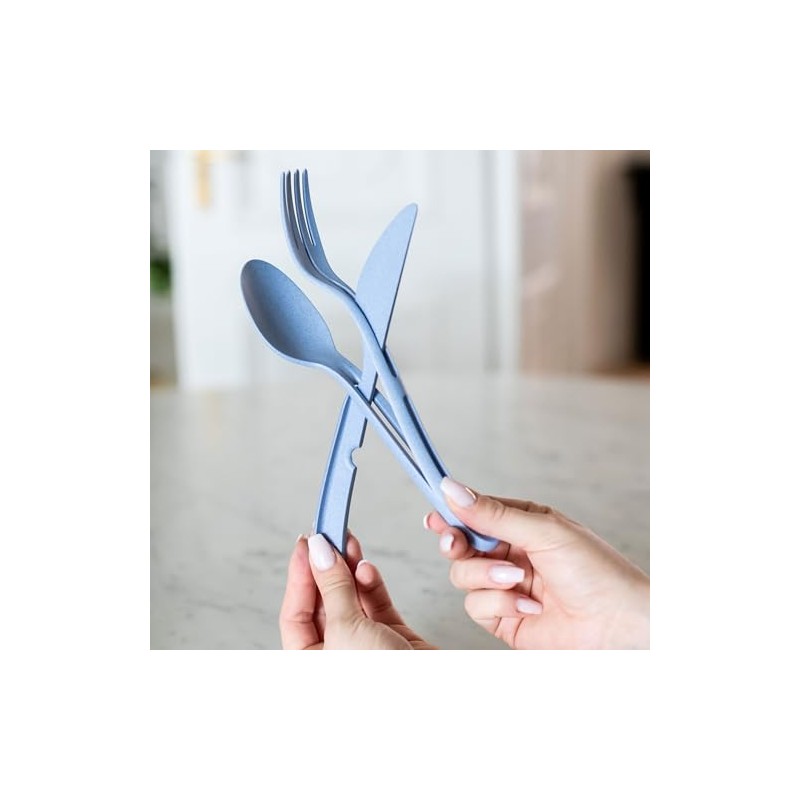 Koziol Klikk 4003702 Cutlery Set 3-Piece Natural Wood