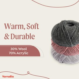 Wonder Yarn DK Weight 4-Pack - Superwash Merino Wool Blend, Soft, 50g/123yd Each - Machine Washable for Sweaters, Blankets & Accessories - Beautiful Stitch Definition - Sweet Cherry Breeze