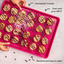 Great Jones Big Chill Wire Cooling Rack (Blueberry) – 16.9" × 11.4" Heavy-Weight Aluminized Steel,Nonstick Baking Rack – Oven Safe 450 °F, Bacon & Cookie Cooling Rack – Fits Half Sheet Pans