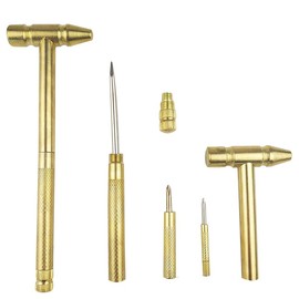 SEIWEI 6PCS Tip Screwdriver Set, 2 Phillips and 1 Slotted Tips, Copper Hammer, Professional Cushion Grip 6-Piece Hand Tools Set