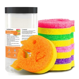 5 Pack Scrub Sponge, Dual-Sided Temperature Kitchen Sponge for Dishes Household Cleaning SmilePowo Non-Scratch Dolphin Shape Multipurpose Sponges for Kitchens, Bathrooms, and Outdoor Five Color
