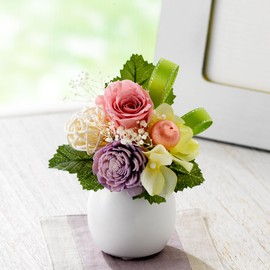 Hanamidori Preserved Flower for Modern Buddhist Altar, Mini Buddha Flower Noe, Peach, 1 Piece