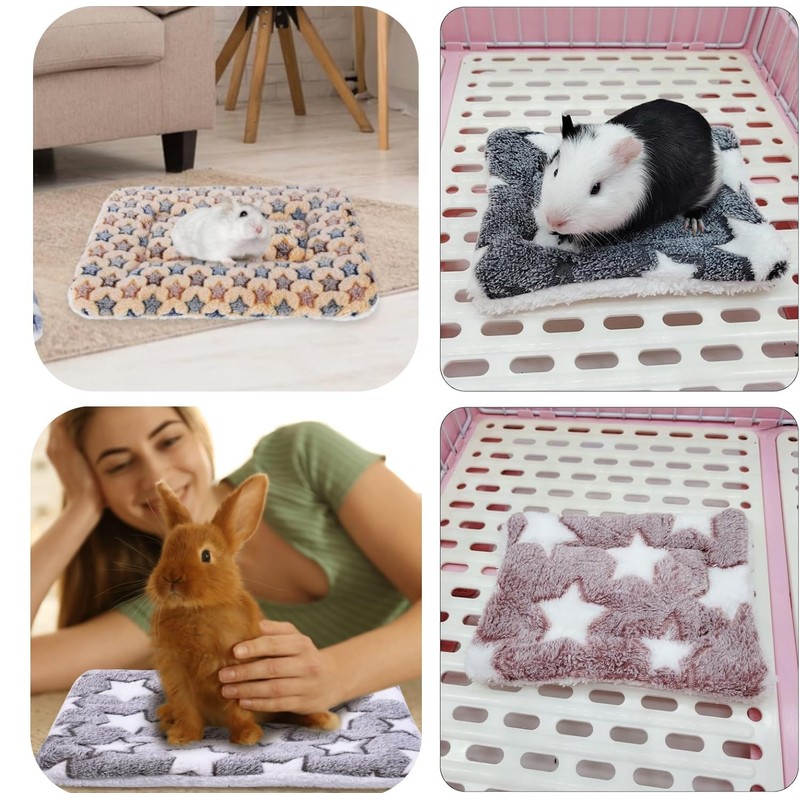 Guangyu Pack of 3 Small Animal Plush Bed, Fluffy Fleece,