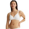Naturana® Women's Wireless Bra [Cup A-D] | 100% Padded Straps | Wire-Free Bra with Seamless Cups | Women's Bra with Underbust Band 44 White A