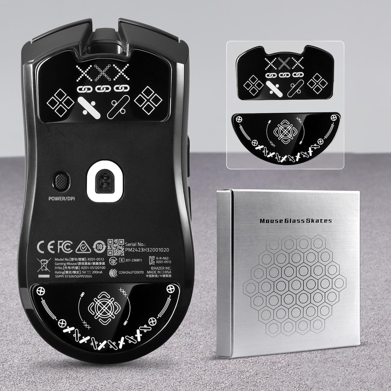 immoenuc Glass Mouse Skates for Razer Viper V3 Pro Mouse