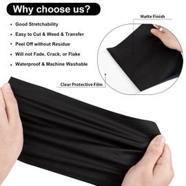 VINYL FROG Heat Transfer Vinyl Roll HTV Vinyl - 30.5x155cm Black Iron on Vinyl for T-Shirts, Heat Press Vinyl for DIY Craft Designs (Black)