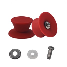 Runseaway 2Pcs Universal Silicone Pot Lid Replacement Knob, Heat Resistant Pan Lid Holding Handle, Non-Slip Handle for Slow Cookers, Skillets, and Kitchen Cookware Covers (Red)