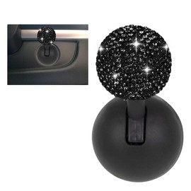 Car Push Start Button Cover, Rhinestone Engine Start Stop Button Joystick Covers, One-Touch Push to Start Rocker Cover, Car Interior Decoration Accessories for Cars, Computers, and More (Black)