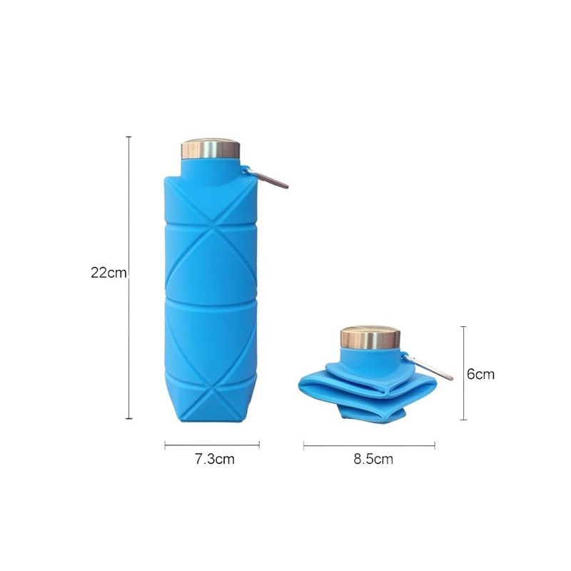 Botella de Agua Plegable de Silicona Set de 3 Piezas