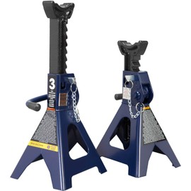 TCE 3 Ton (6,000 LBs) Capacity Double Locking Steel Jack Stands, 2 Pack, Blue, AT43002AU