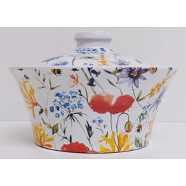 Rainbow Decors Wildflowers Meadow Casserole Dish with Lid 500 ml 17 oz Ceramic Bright Flowers Floral Oven to Table Bakeware Hand Decorated in UK