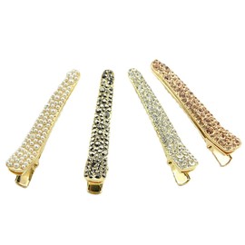 LALAFINA 12 Pcs Pearl Tiara Rhinestone Headpiece Crystal Headpiece Goody Hair Clips for Women Clips for Hair Womens Barrettes for Hair Pearl Hair Clip Miss Fashion Hair Accessories