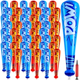 WILLBOND 48 Pcs 17 Inch Inflatable Baseball Bat Bulk Baseball Party Favors Decorations, Inflatable Toys Blow up Bat with 1 Pump for Sports Theme Supplies Carnival Prizes (Stylish Color)