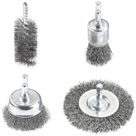 kwb Wire Brush Set for Drills - Universal Use - With Steel Wire - For Metal and Wood - Set (Steel Wire, Universal)