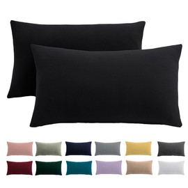 Cushion Cover 30 x 50 cm, Set of 2 - Pillowcases 30 x 50 cm, Green, for Pillows, 100% Microfibre Cushion Cover, Non-Iron and Wrinkle-Free with Zip