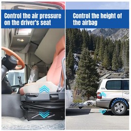 12V Solenoid 2-Valve Air Ride Suspension manifold valve with Simplify Control Panel Ship Type Switch, equipped with dual display air pressure gauge red